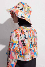 Parachute fabric 3-piece hijab swimsuit set abstract