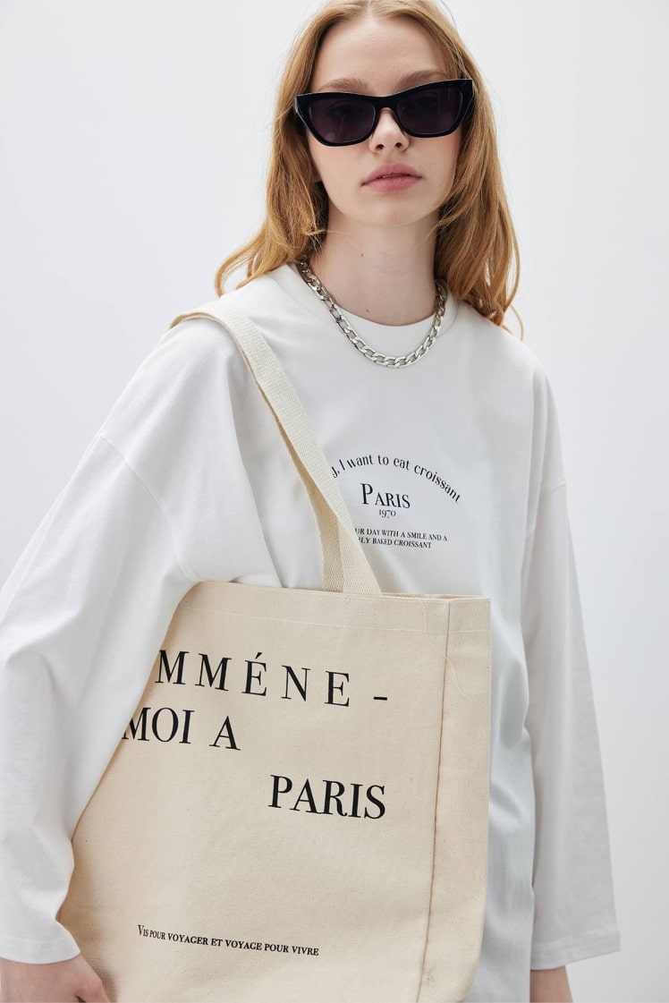 Printed guests cloth bag paris