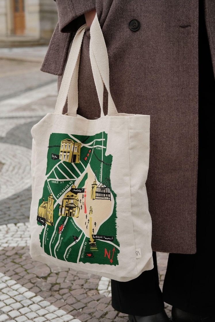 Printed guests cloth bag copenhagen-map