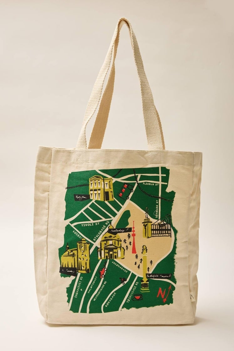 Printed guests cloth bag copenhagen-map