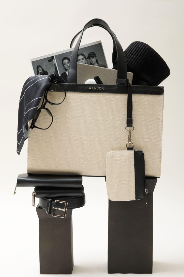 Canvas large city bag natural