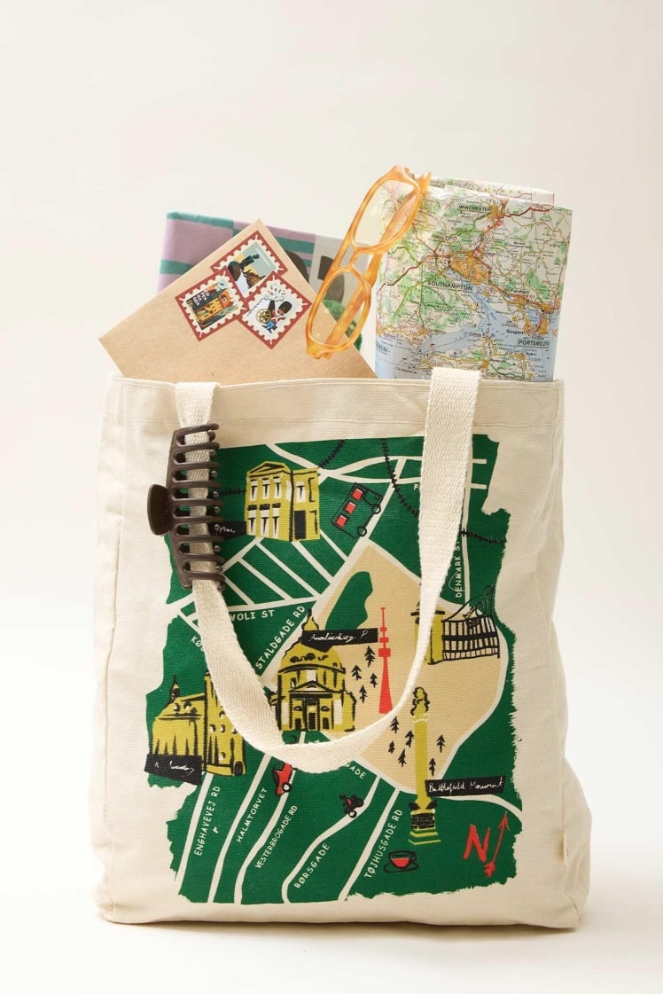 Printed guests cloth bag copenhagen-map