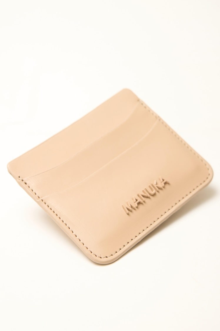 Logo card holder milk coffee