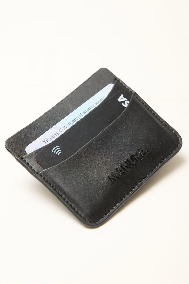 Logo card holder black
