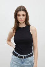 Ribbed zero sleeve body black
