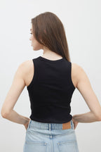 Ribbed zero sleeve body black