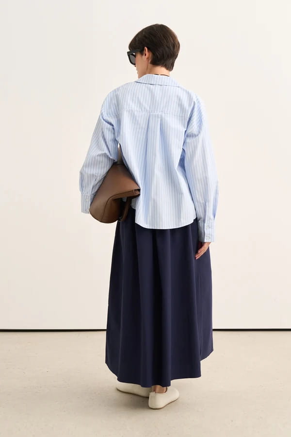 Blue Striped Poplin Shirt
