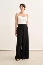Black Pleated Detail Trousers