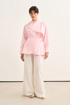 Pink Organic Cotton Belted Blouse