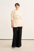 Beige Organic Cotton Belted Blouse