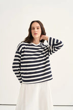 Navy Striped Sweatshirt
