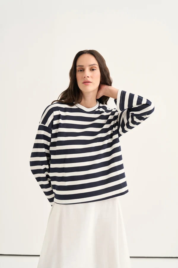 Navy Striped Sweatshirt