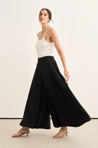 Black Flared Trousers Skirt