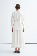 Ecru Organic Cotton Belted Blouse