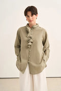 Light Khaki Ruffle Shirt