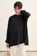 Black Tie Sleeve Sweatshirt