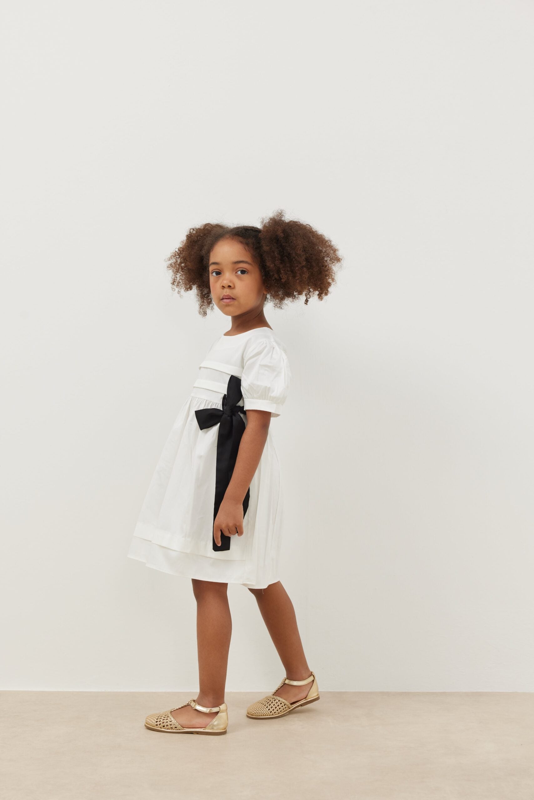 Ribbed dress ecru