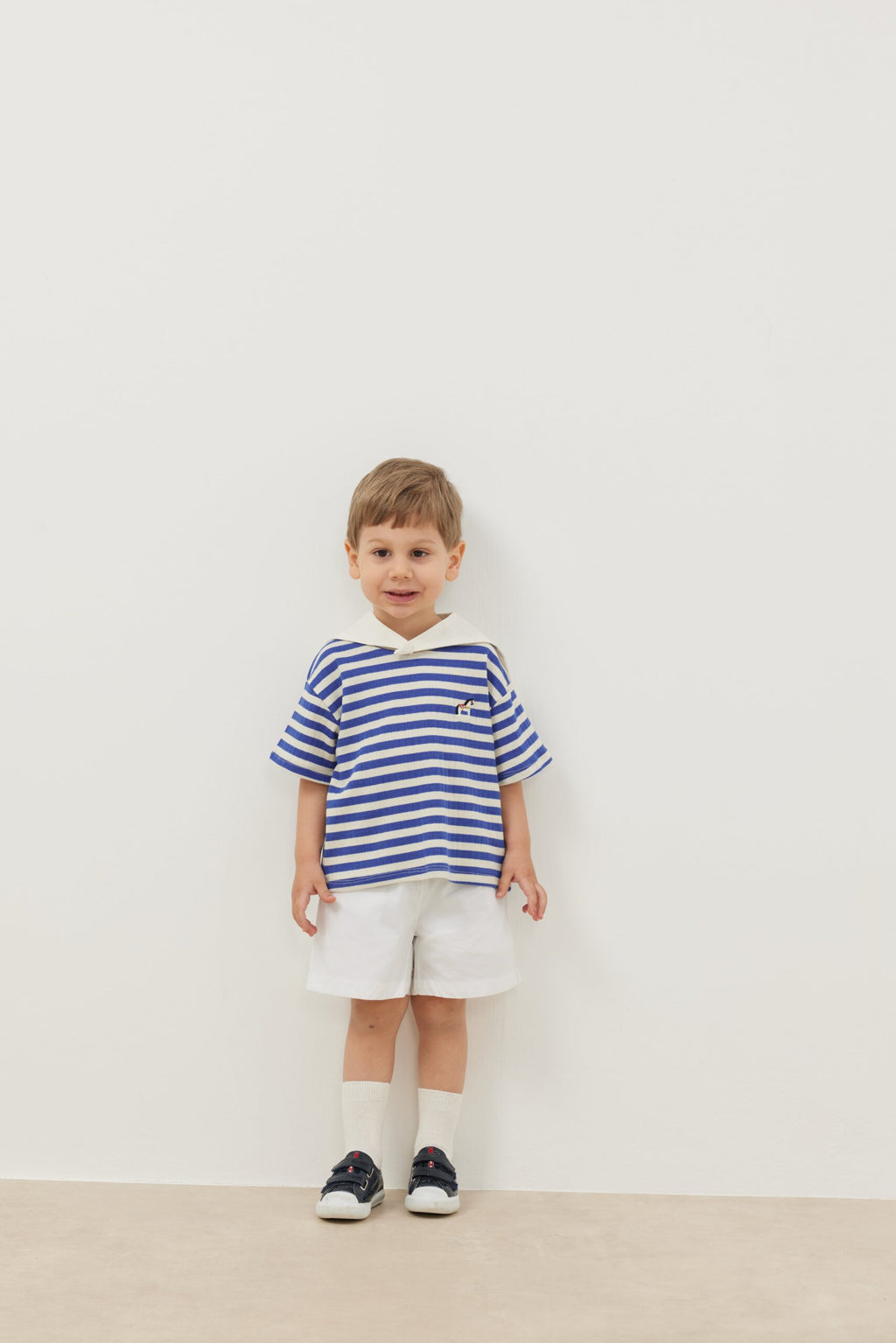 Travel collar t-shirt blue
