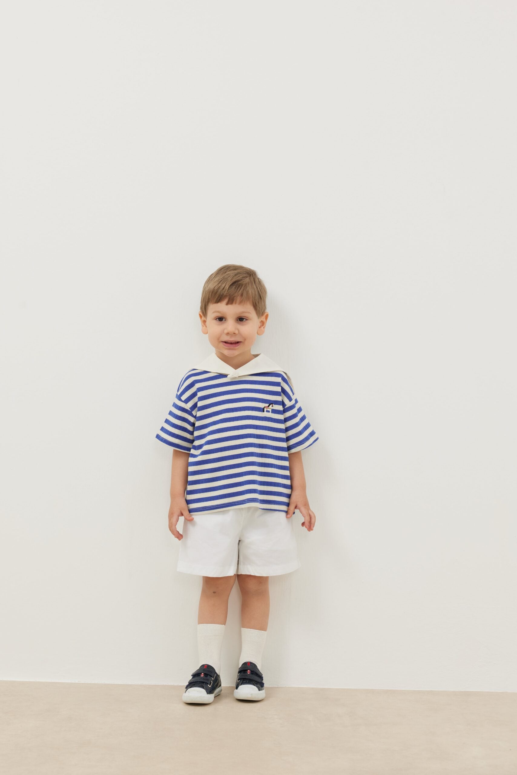 Travel collar t-shirt blue