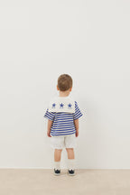Travel collar t-shirt blue