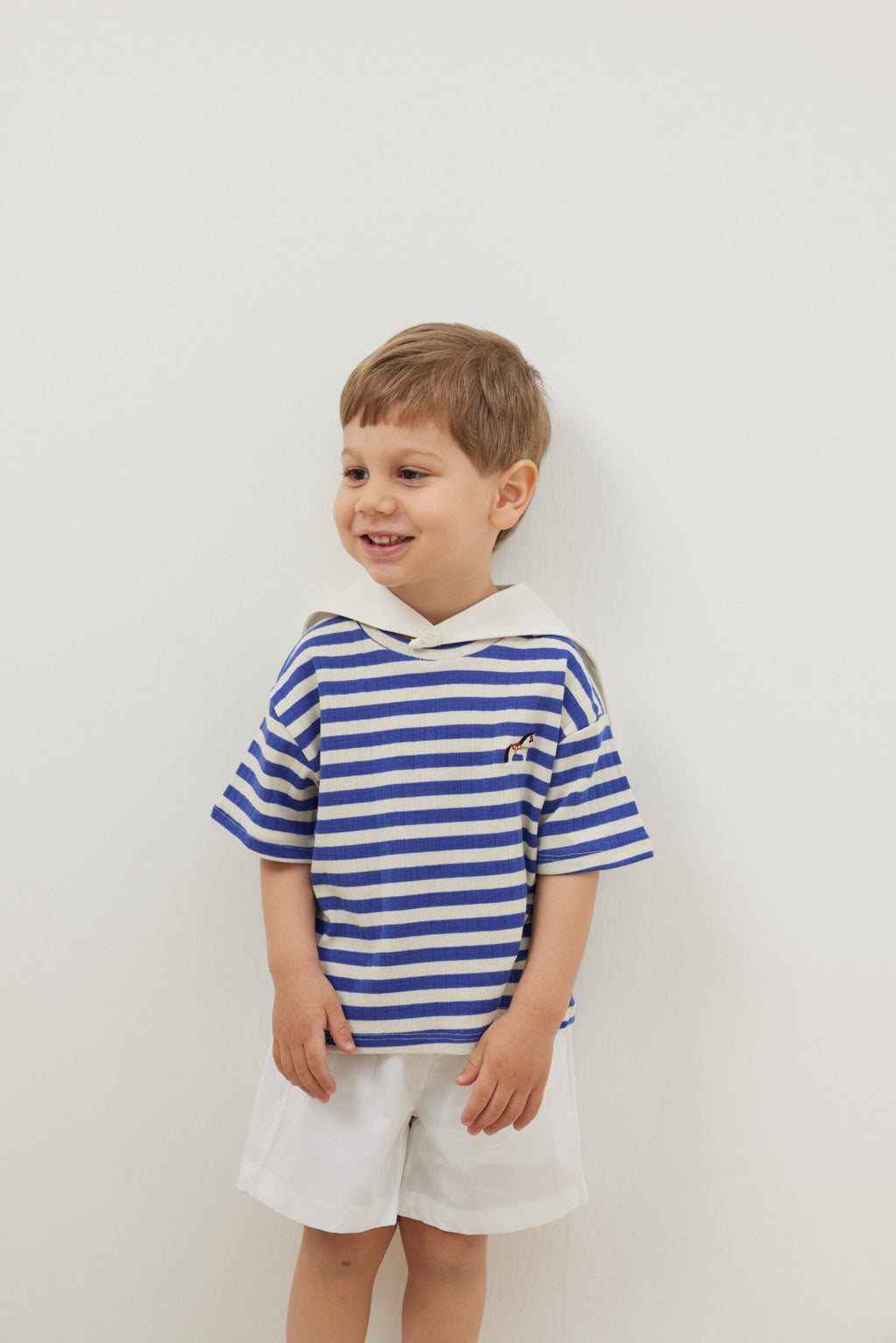 Travel collar t-shirt blue