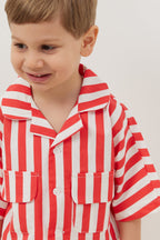 Pocket suit red striped