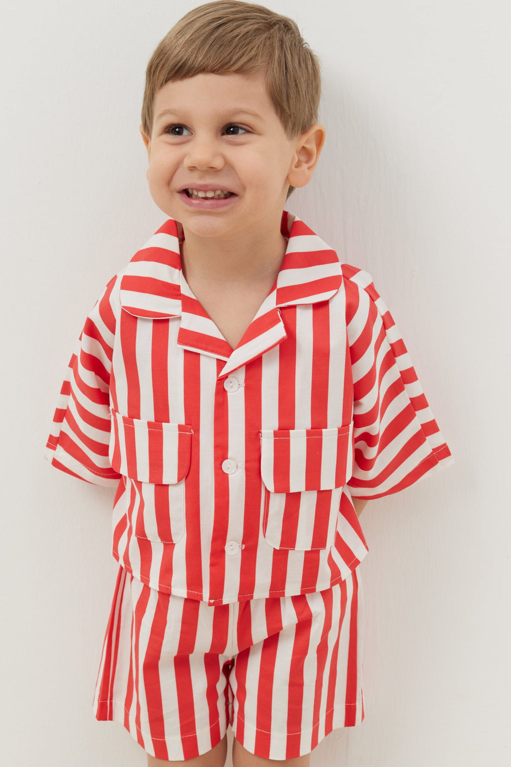 Pocket suit red striped