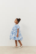 Patterned balloon dress blue