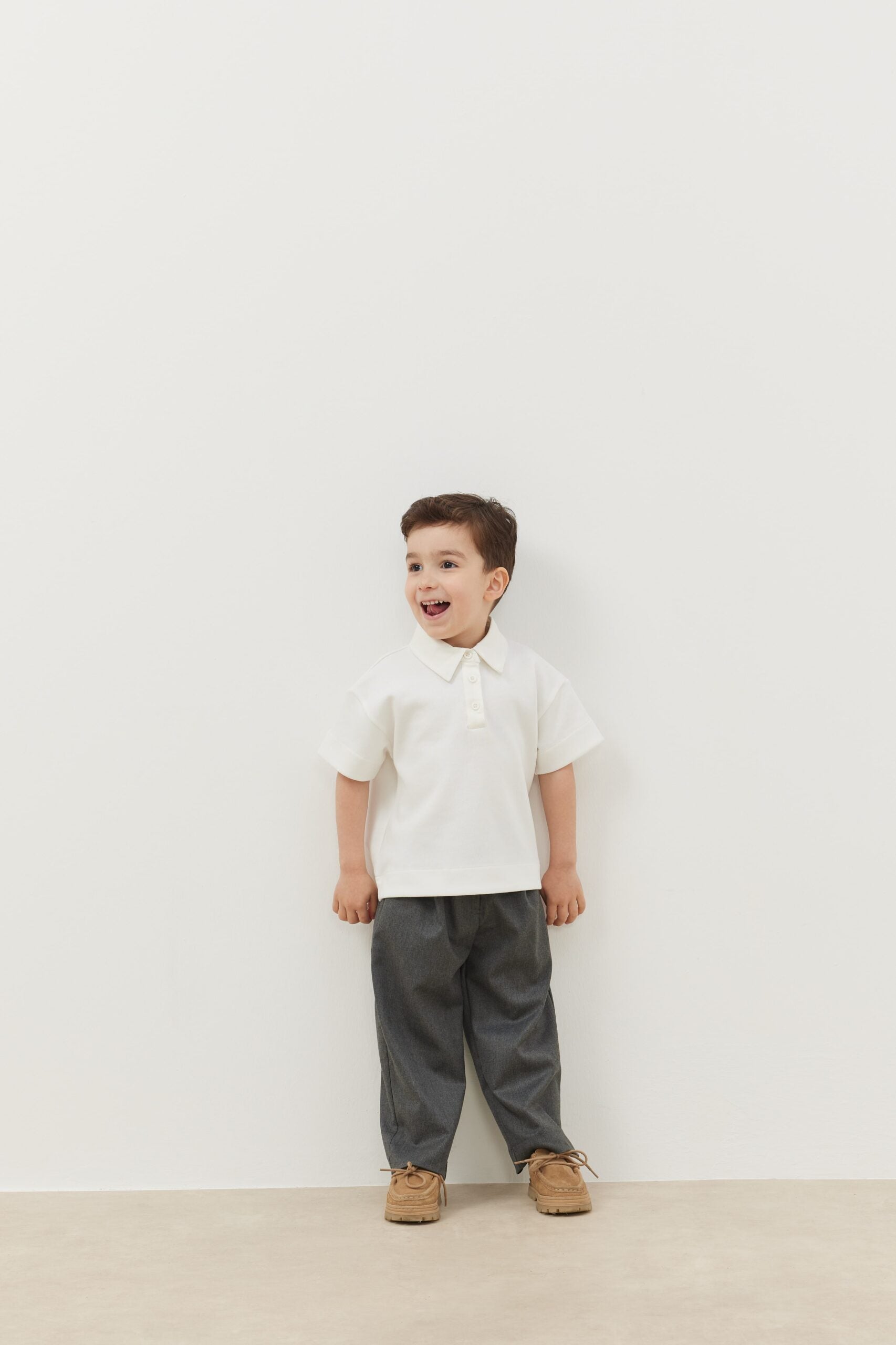 Premium polo neck oversize t-shirt white