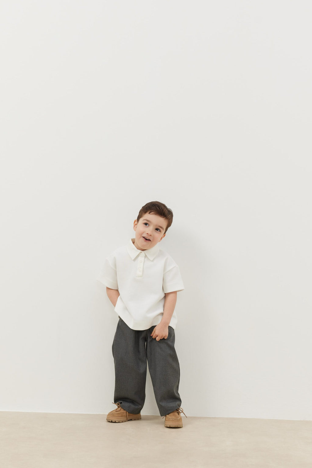Premium polo neck oversize t-shirt white