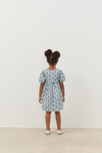 Piping dress blue floral