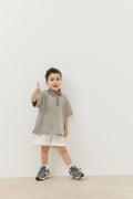 Premium polo neck oversize t-shirt gray