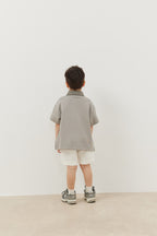 Premium polo neck oversize t-shirt gray