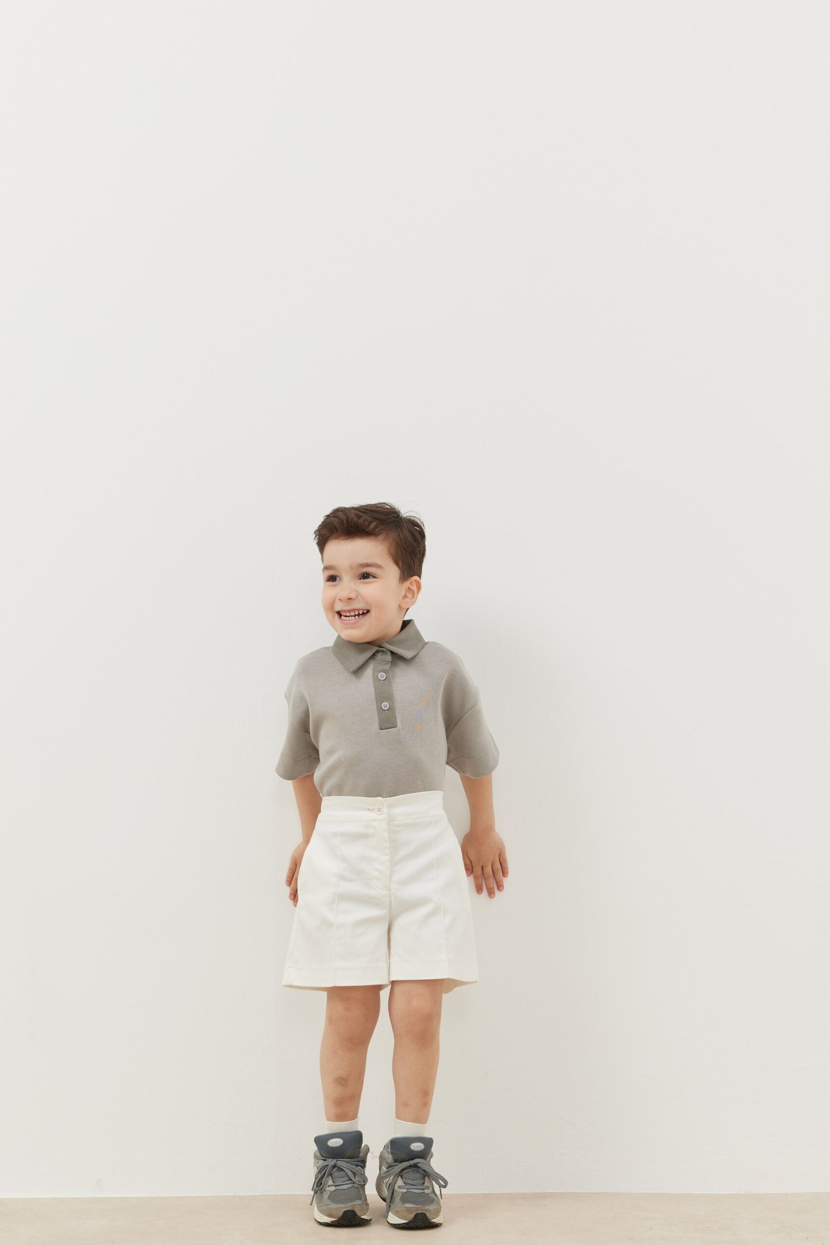 Ribbed shorts denim ecru