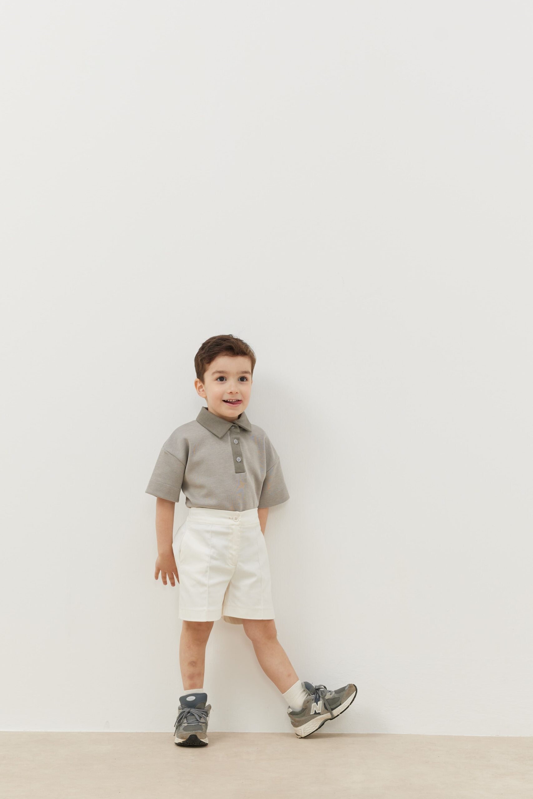 Ribbed shorts denim ecru