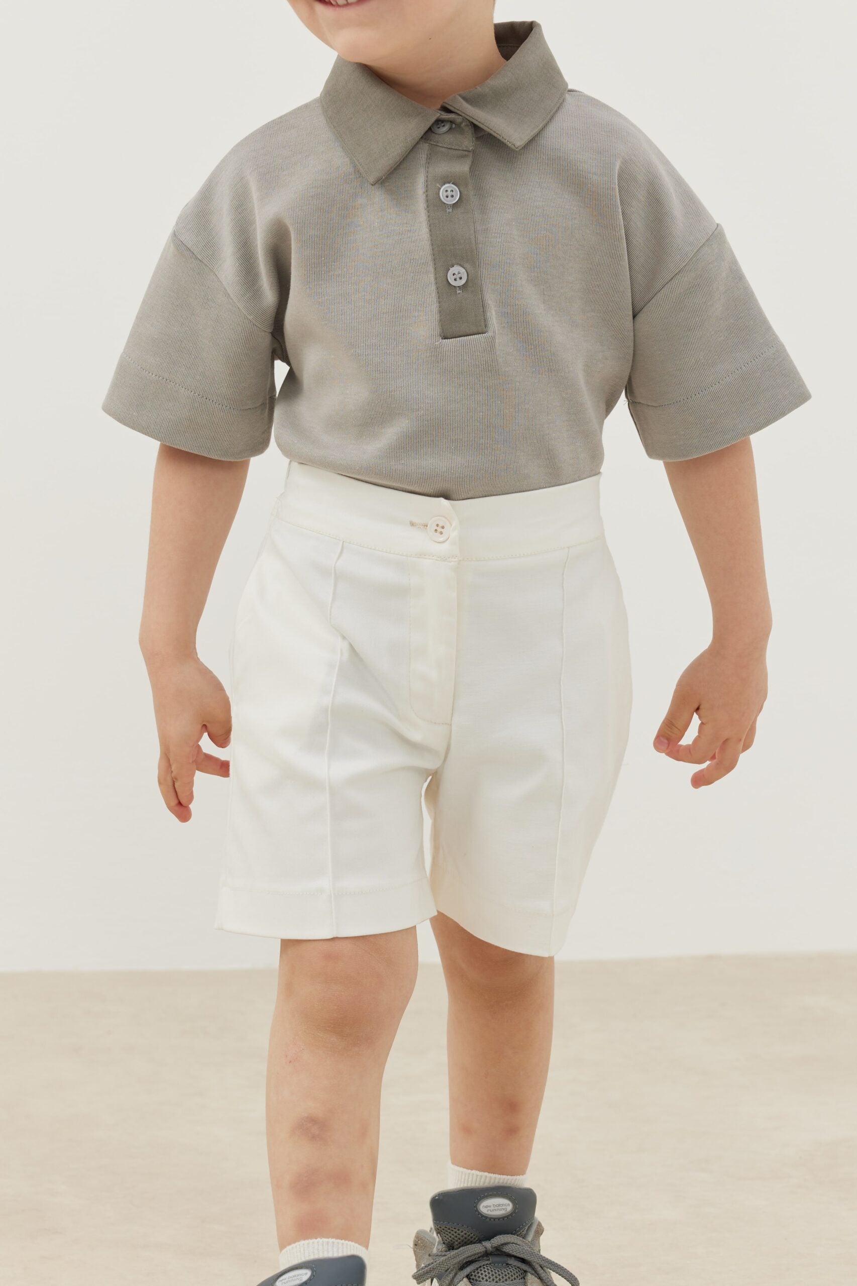 Ribbed shorts denim ecru