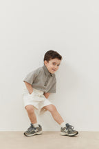 Ribbed shorts denim ecru