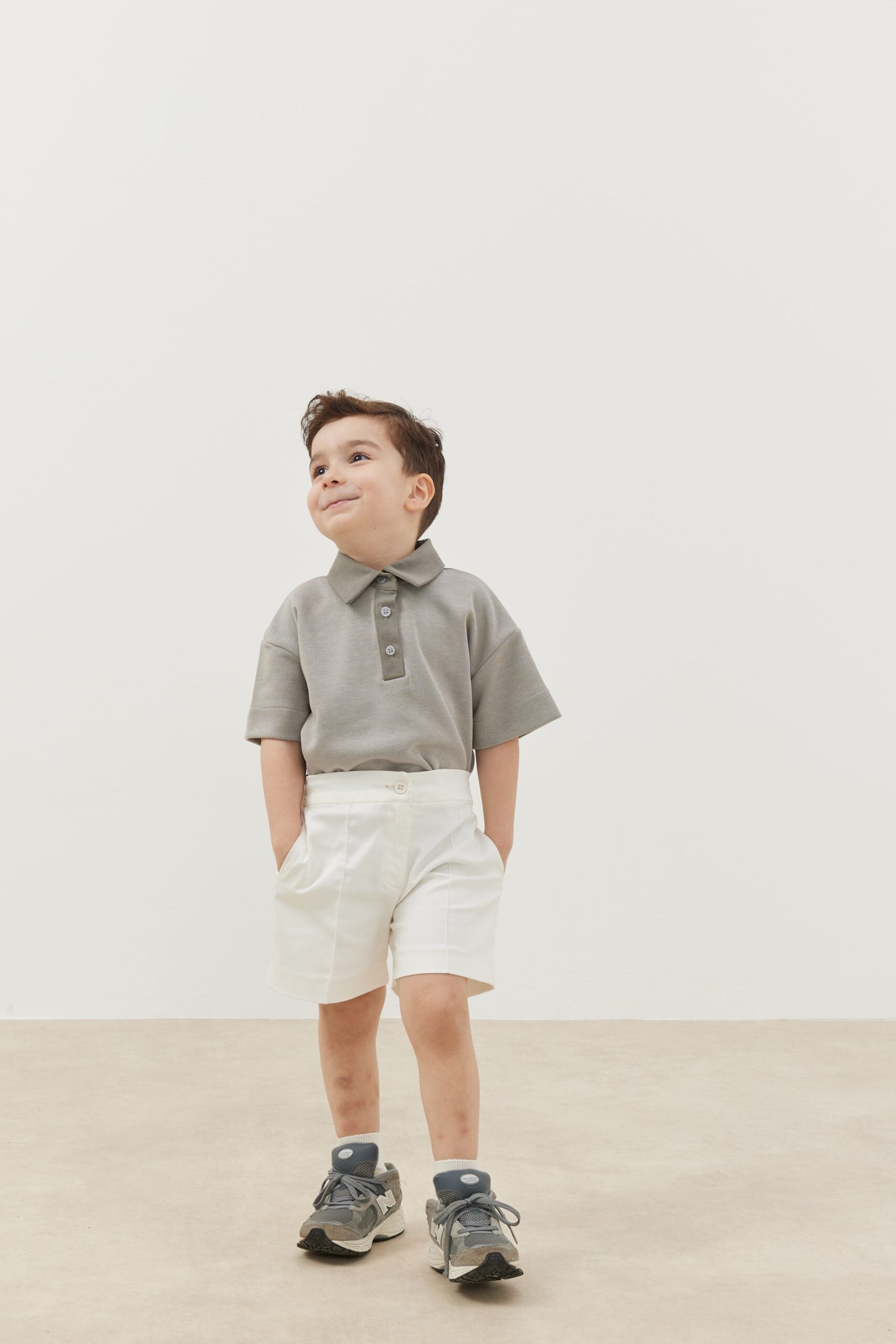 Ribbed shorts denim ecru