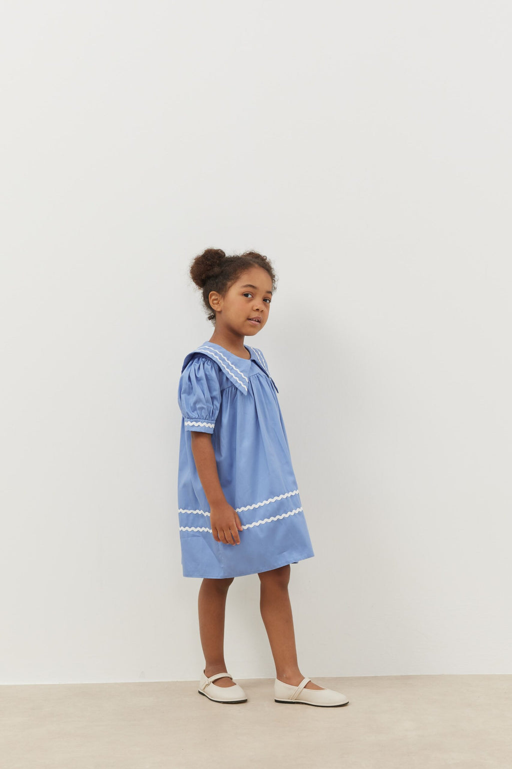 Asymmetrical striped dress blue