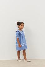 Asymmetrical striped dress blue