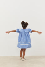 Asymmetrical striped dress blue