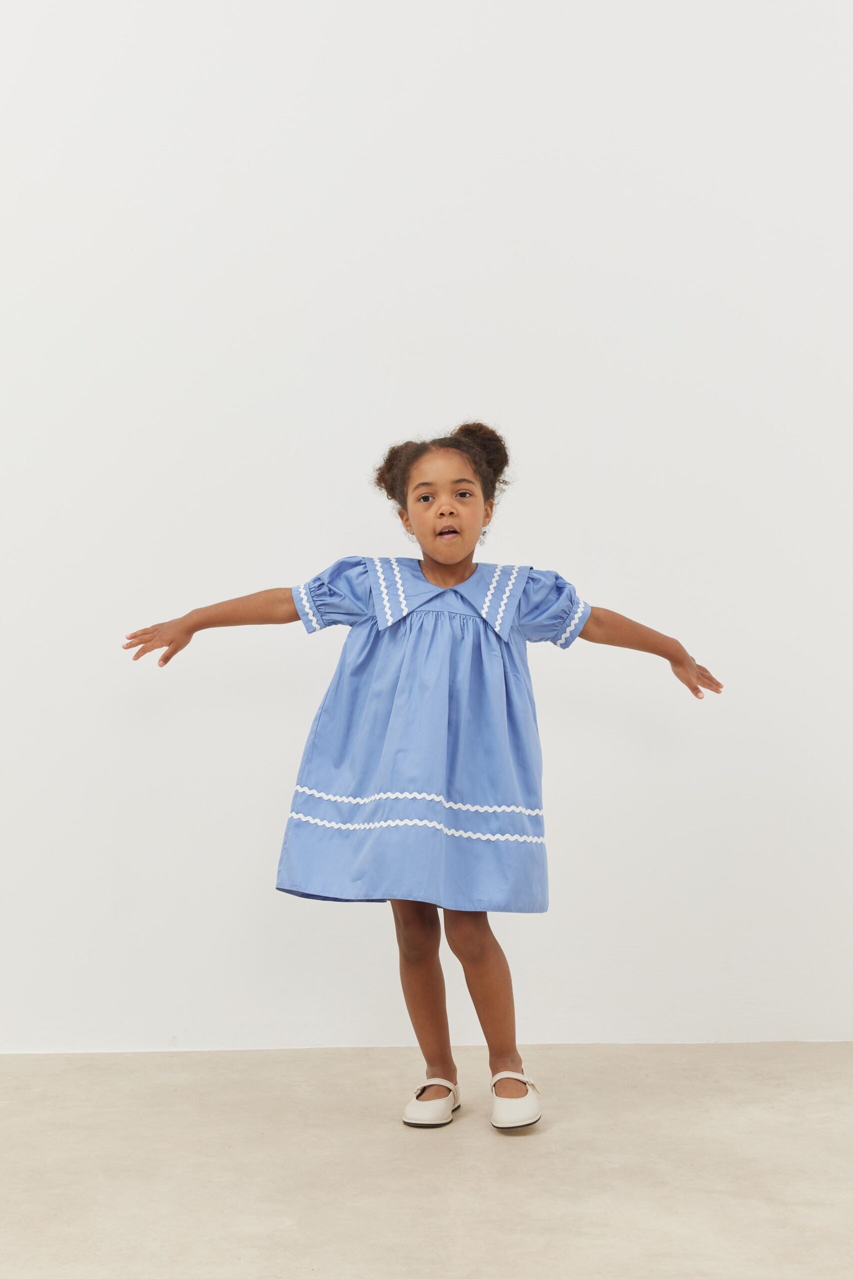 Asymmetrical striped dress blue