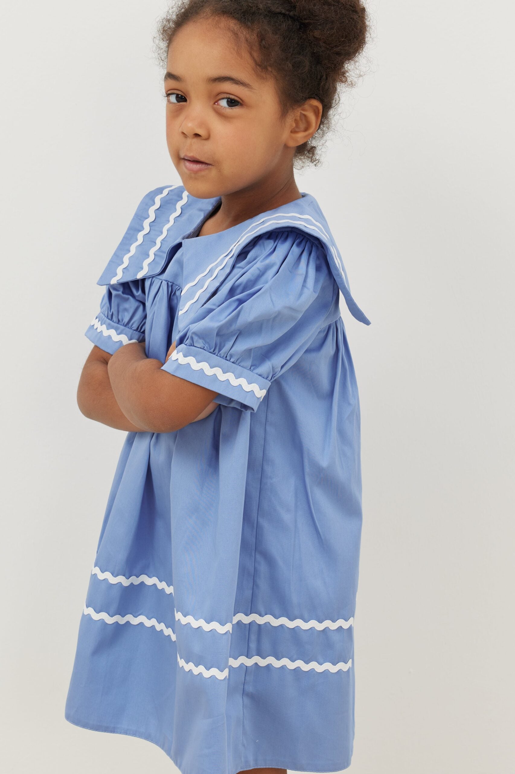 Asymmetrical striped dress blue