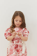 Ribbed dress claret red patterned