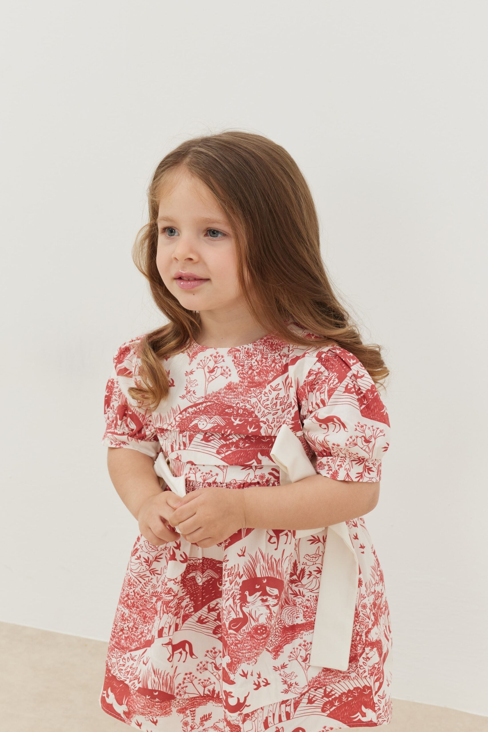 Ribbed dress claret red patterned