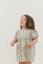 Piping dress pink floral