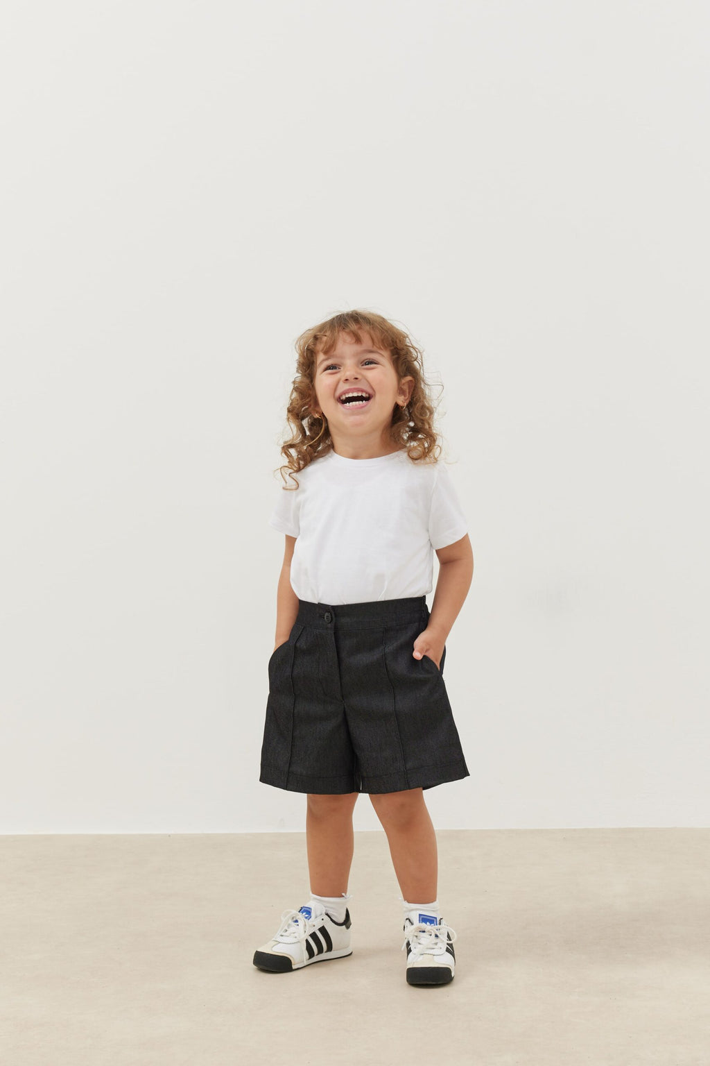 Ribbed shorts denim black