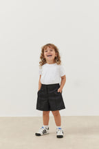 Ribbed shorts denim black