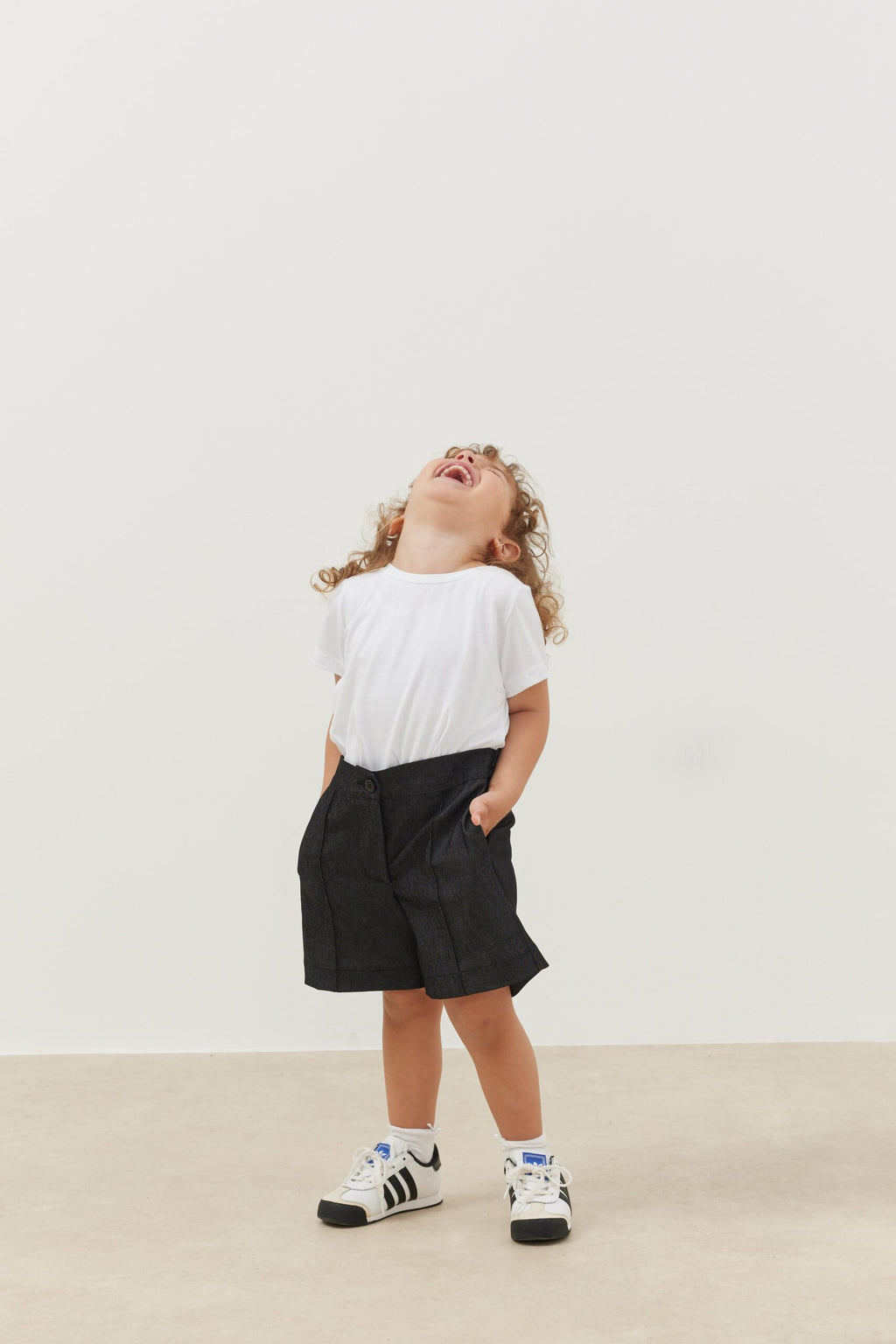 Ribbed shorts denim black