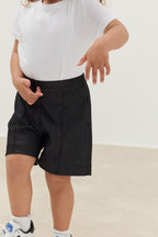 Ribbed shorts denim black